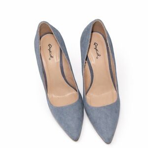 Womens Suede Baby Blue Heel, Sz 7.5